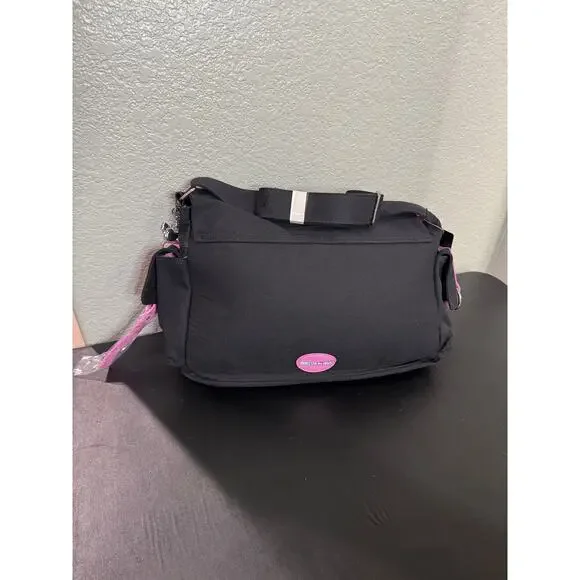 Monster High Draculaura Charm Lace Up Messenger Bag NWT Black Pink - Picture 3 of 9